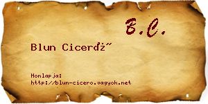 Blun Ciceró névjegykártya